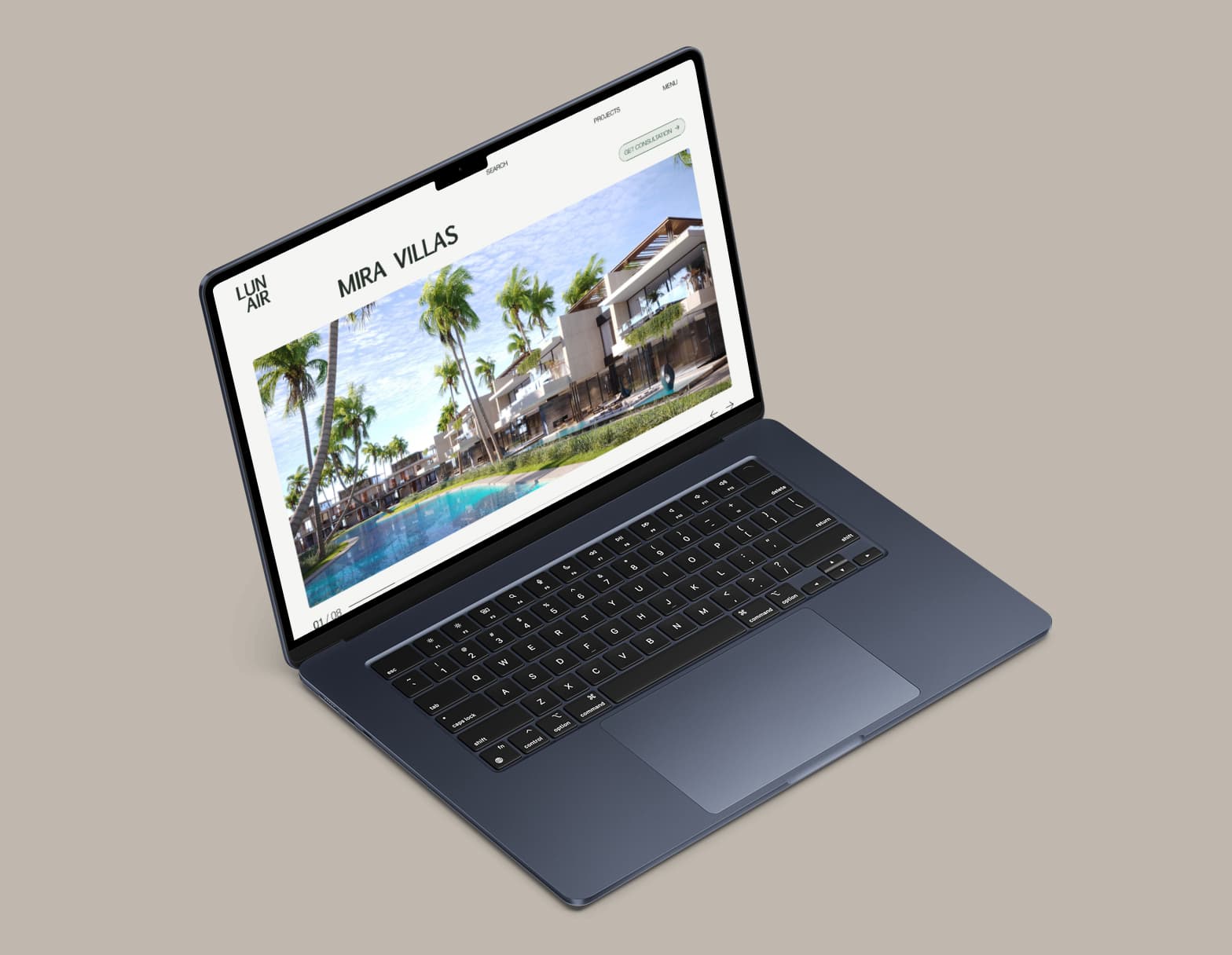 Lunair laptop mockup.