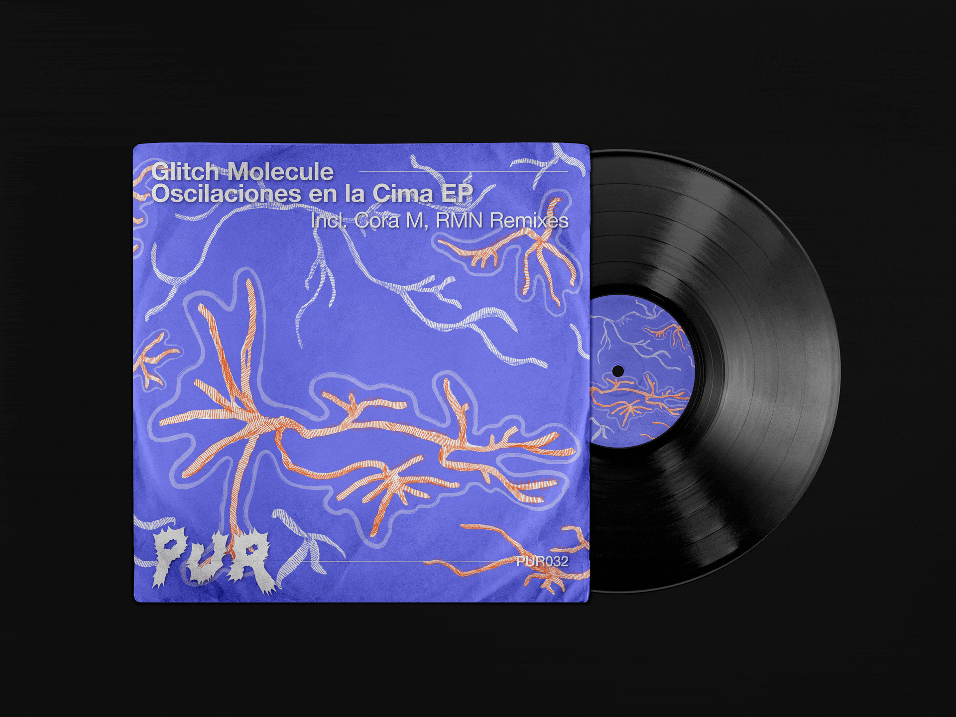 PUR EP artwork on vinyl mockup.